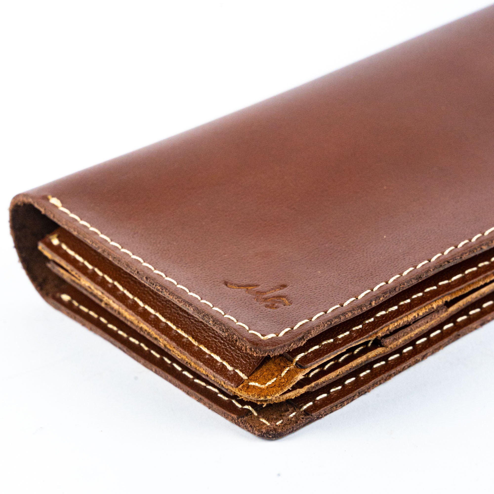 Premium Quality Leather Check Book Wallet Slim Bifold Genuine Leather Cheque Book Holder with Pen Holder