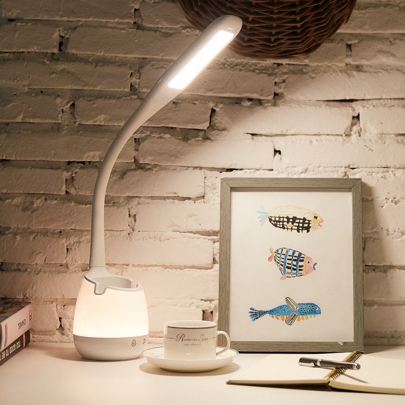 Touch sensor LED Desk Table Lamp 5V USB Rechargeable RGB 7-color night lights For Student Study Reading Book phone stand