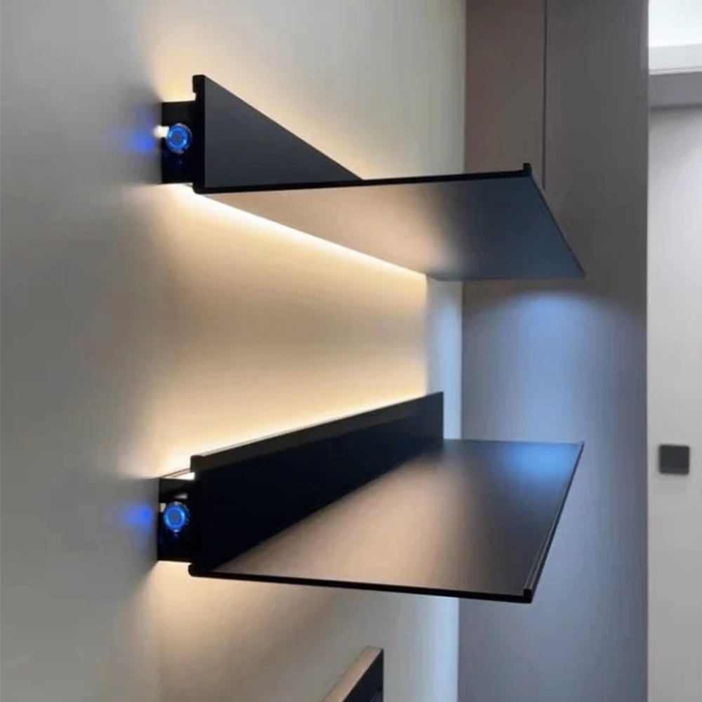 Factory Rolled Edge Multi-Tier Shelf High Quality Wall Shelf Simple Aluminum Removable Wall Floating Shelf