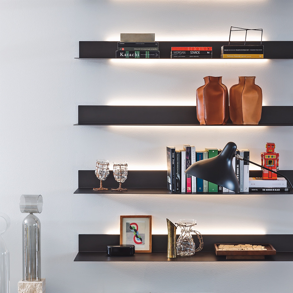 Factory Rolled Edge Multi-Tier Shelf High Quality Wall Shelf Simple Aluminum Removable Wall Floating Shelf