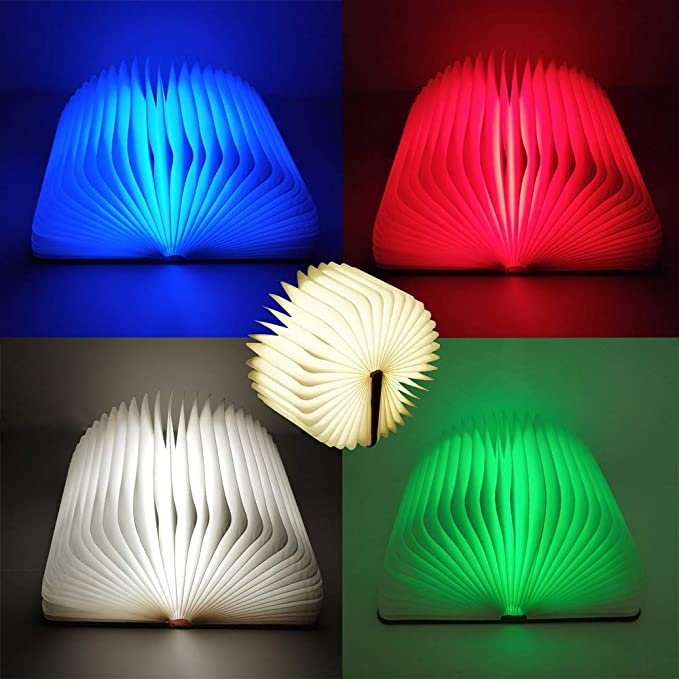 New Products Usb Kids Return Gifts Birthday Party mini folding book lamp,portable wooden book lights