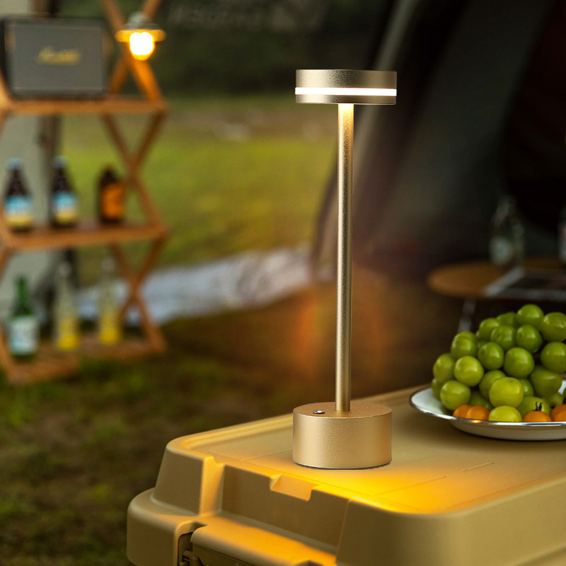 Modern Rechargeable Cordless table lamp touch control dimmer led desk light metal night lights office study reading stand light