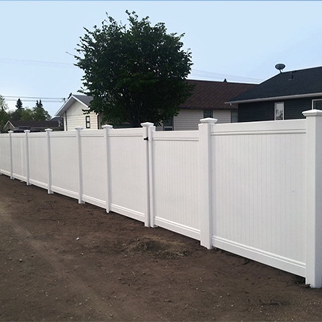 Wholesale Cheap 6X8Ft White Color Plastic Slat Pvc Privacy Garden Fence Panel Outdoor Vinyl Rail With Post