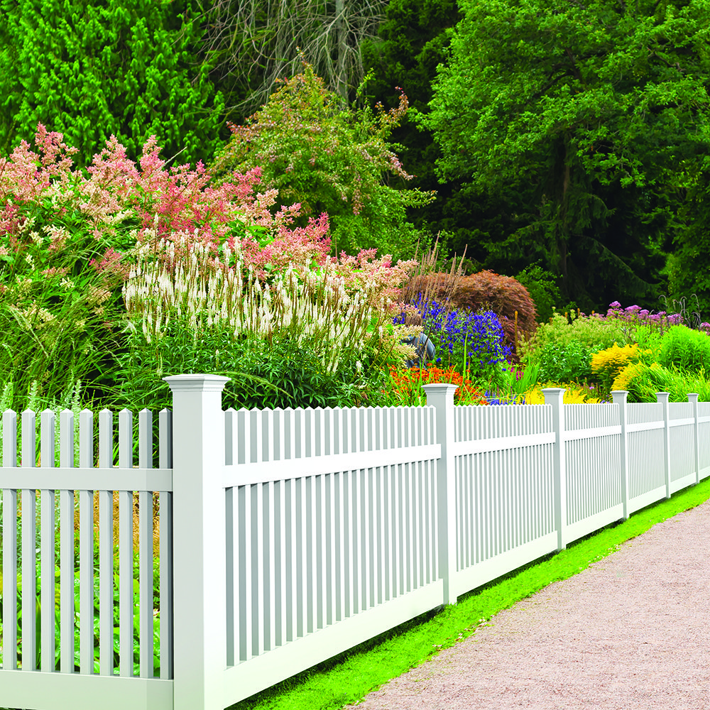 Wholesale Cheap 6X8Ft White Color Plastic Slat Pvc Privacy Garden Fence Panel Outdoor Vinyl Rail With Post