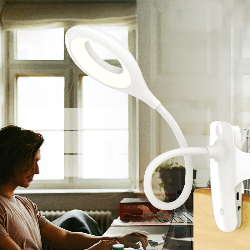 Reading Book Led Lights Flexible Office Desk Lamp with Clamp Rechargeable Plastic Usb DC Modern 80 Table Lamps DC 5V -25 - 50