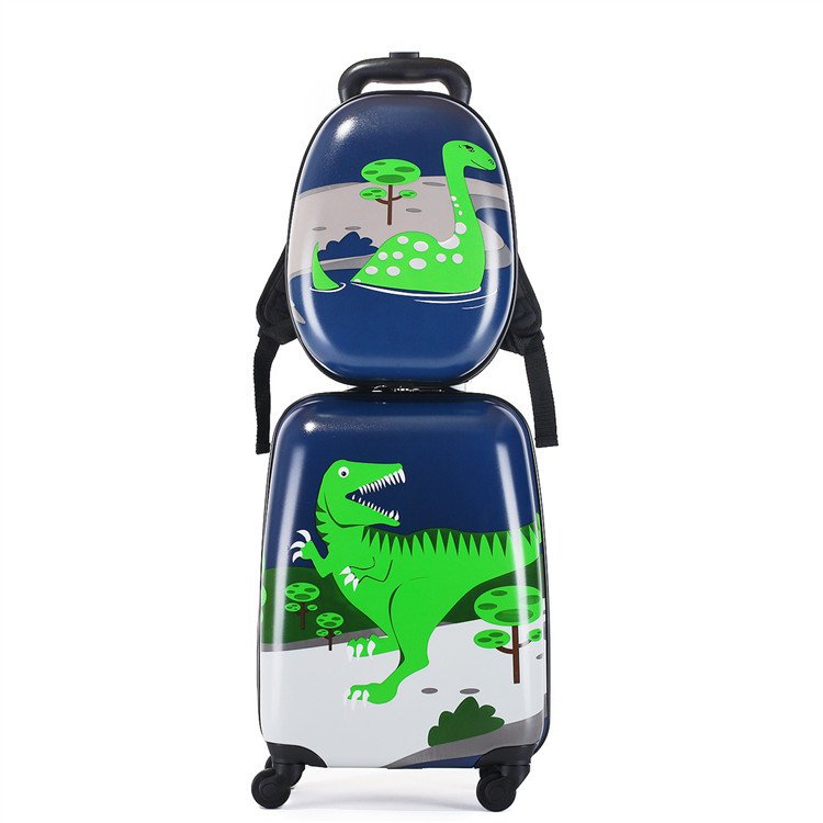 Kids Carry-On Luggage Set Waterproof Book Bag and Rolling Suitcase with Cute Animal PC Children Backpack for School
