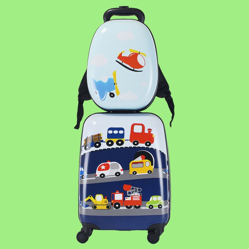 Kids Carry-On Luggage Set Waterproof Book Bag and Rolling Suitcase with Cute Animal PC Children Backpack for School