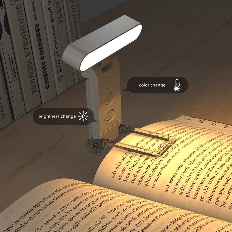 LED USB Rechargeable Book Reading Light Brightness Adjustable Eye Protection Clip Book Light Portable Bookmark Read Light