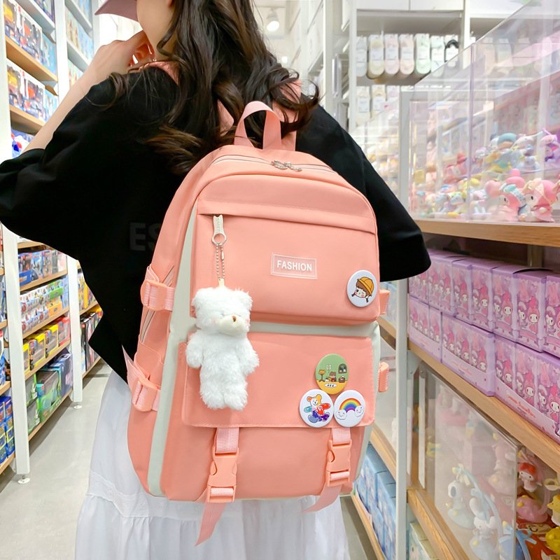 SW High Quality 4 Pcs Set Oxford cloth Backpack Cute Girls College Student Kids Book Rucksack School Bag