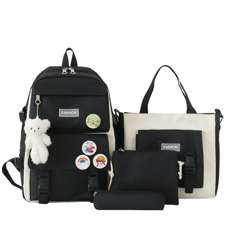 SW High Quality 4 Pcs Set Oxford cloth Backpack Cute Girls College Student Kids Book Rucksack School Bag