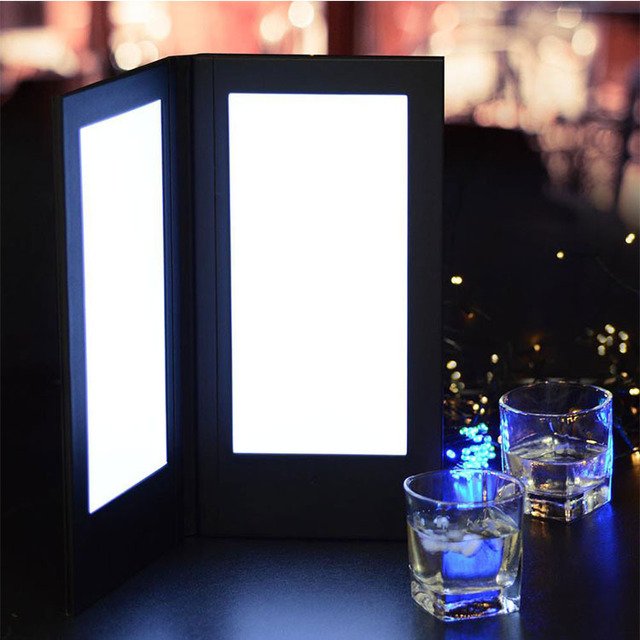 A4 Rechargeable Double Side A5 Led Light Bistro Dinner Menu Brewpub Led Display Table Lighting Tasting Menu For Bar ktv Tavern