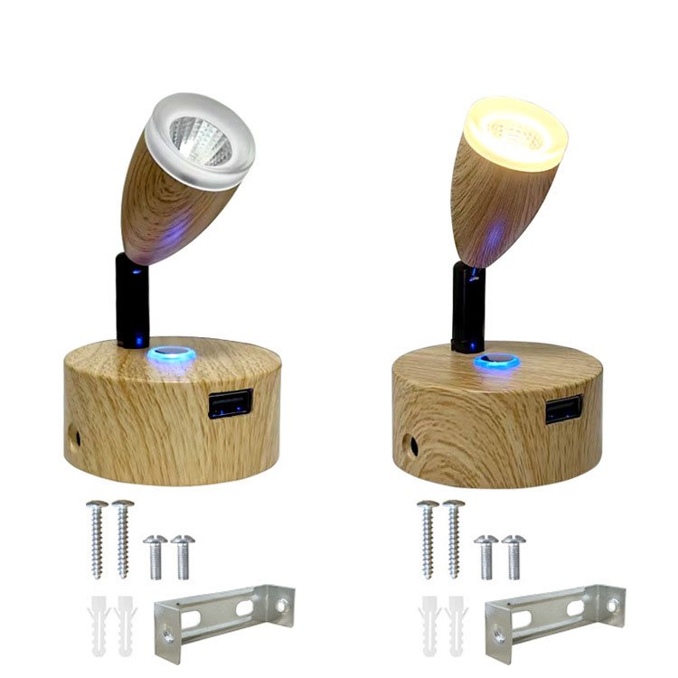 12V 24V LED Swivel Reading Light with USB port RV Caravan Boat Book Lamp
