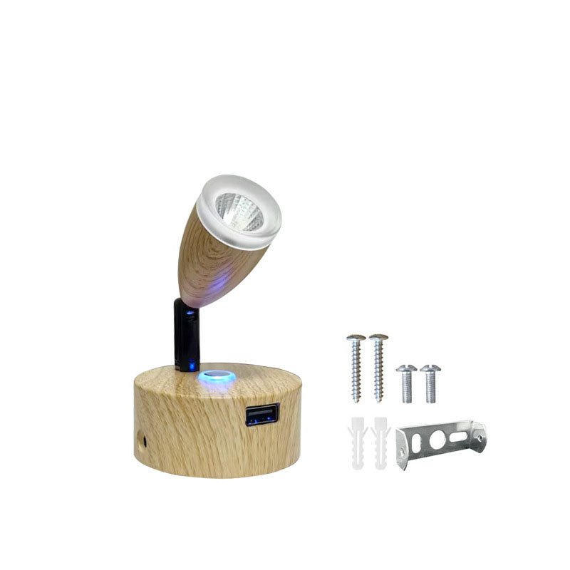 12V 24V LED Swivel Reading Light with USB port RV Caravan Boat Book Lamp