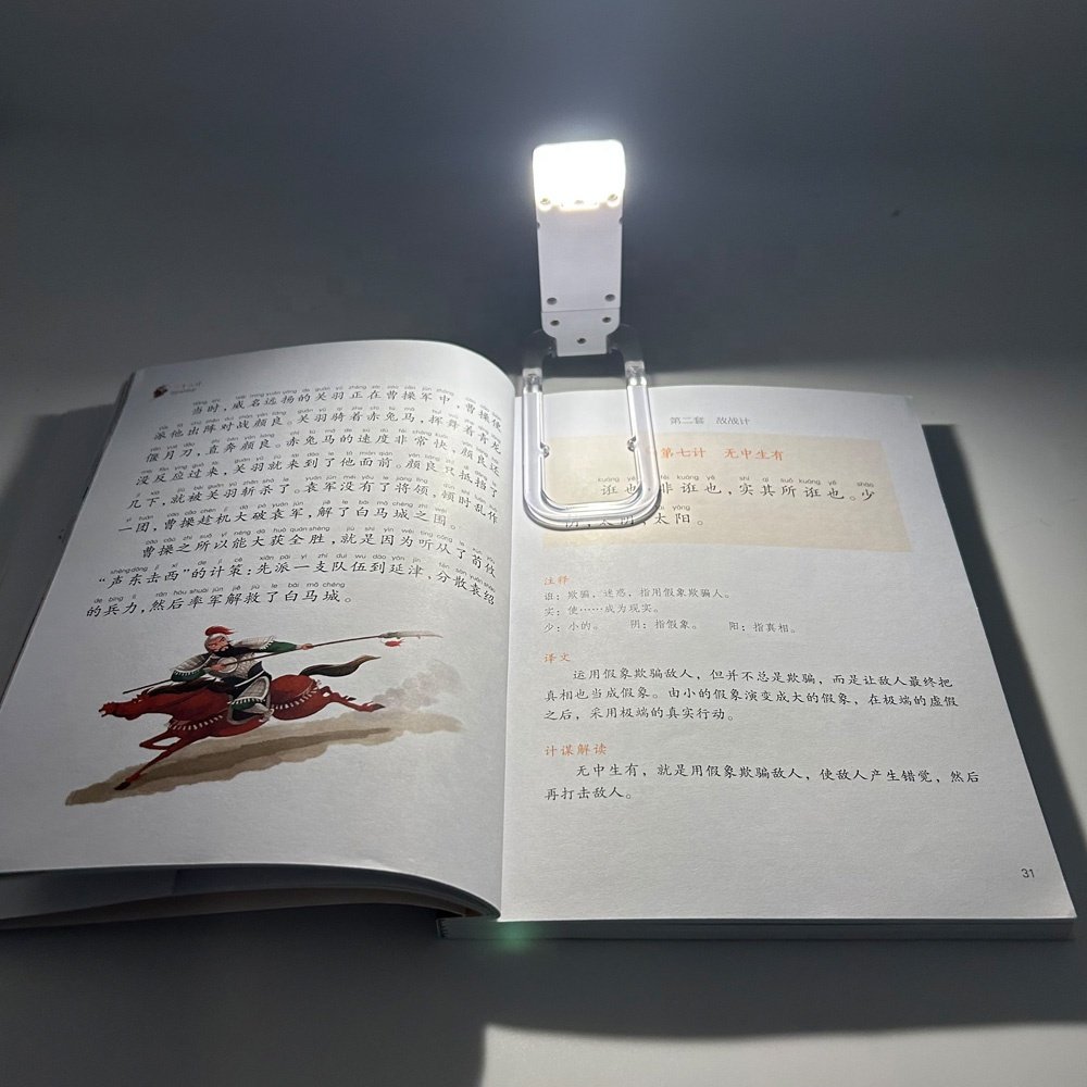Portable LED Clip Book Light Small Desk Lamp Rechargeable Folding Mini Reading Light Dimming Leeslampjes For Home Office Use