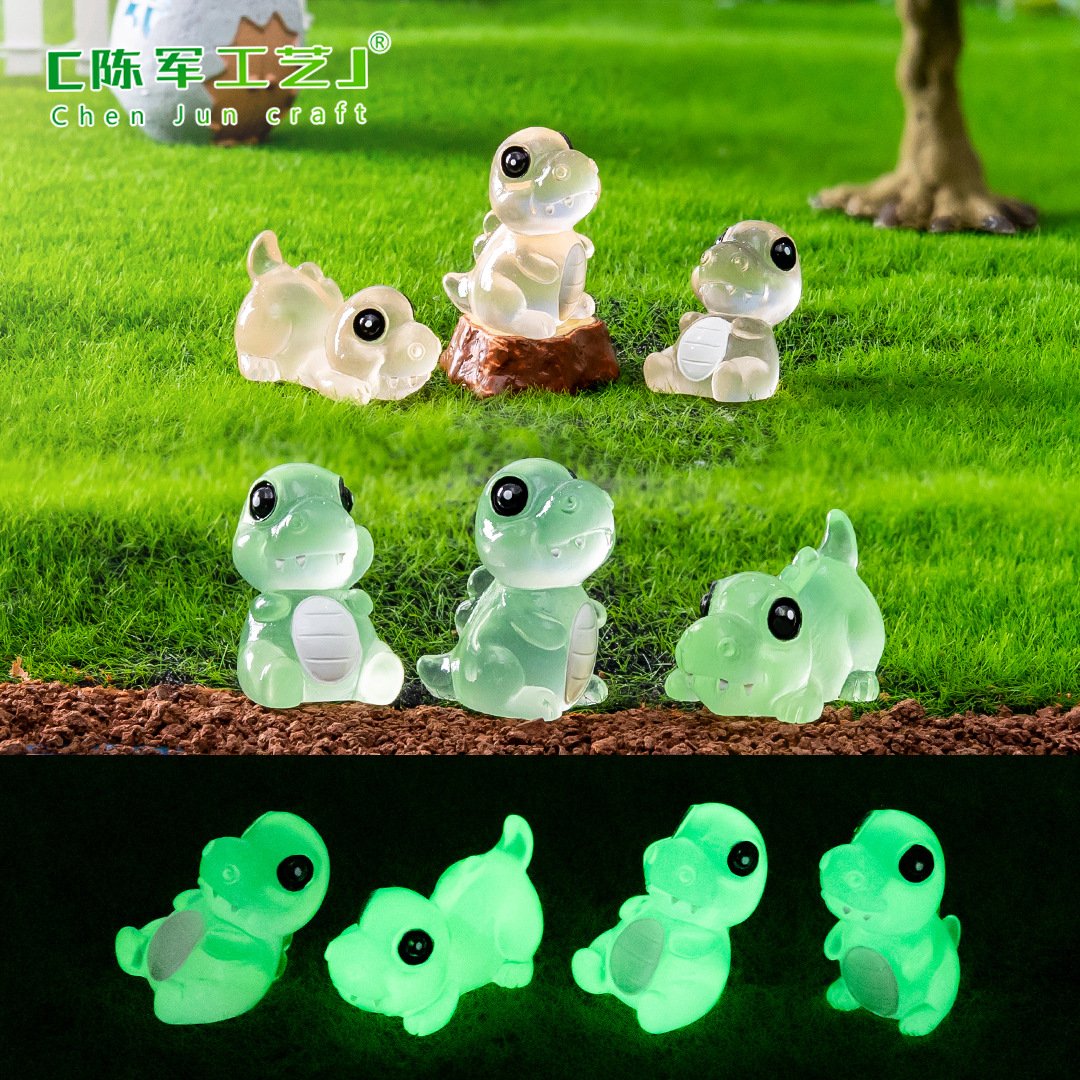microlandscape cute resin night light Tyrannosaurus dinosaur doll diy decorative accessory desktop mini Ornament