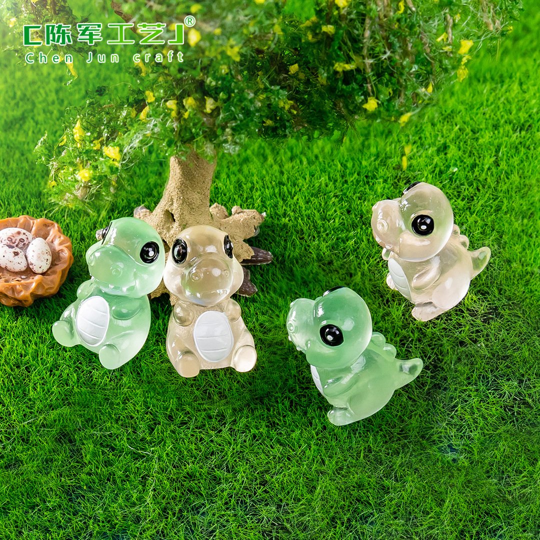 microlandscape cute resin night light Tyrannosaurus dinosaur doll diy decorative accessory desktop mini Ornament