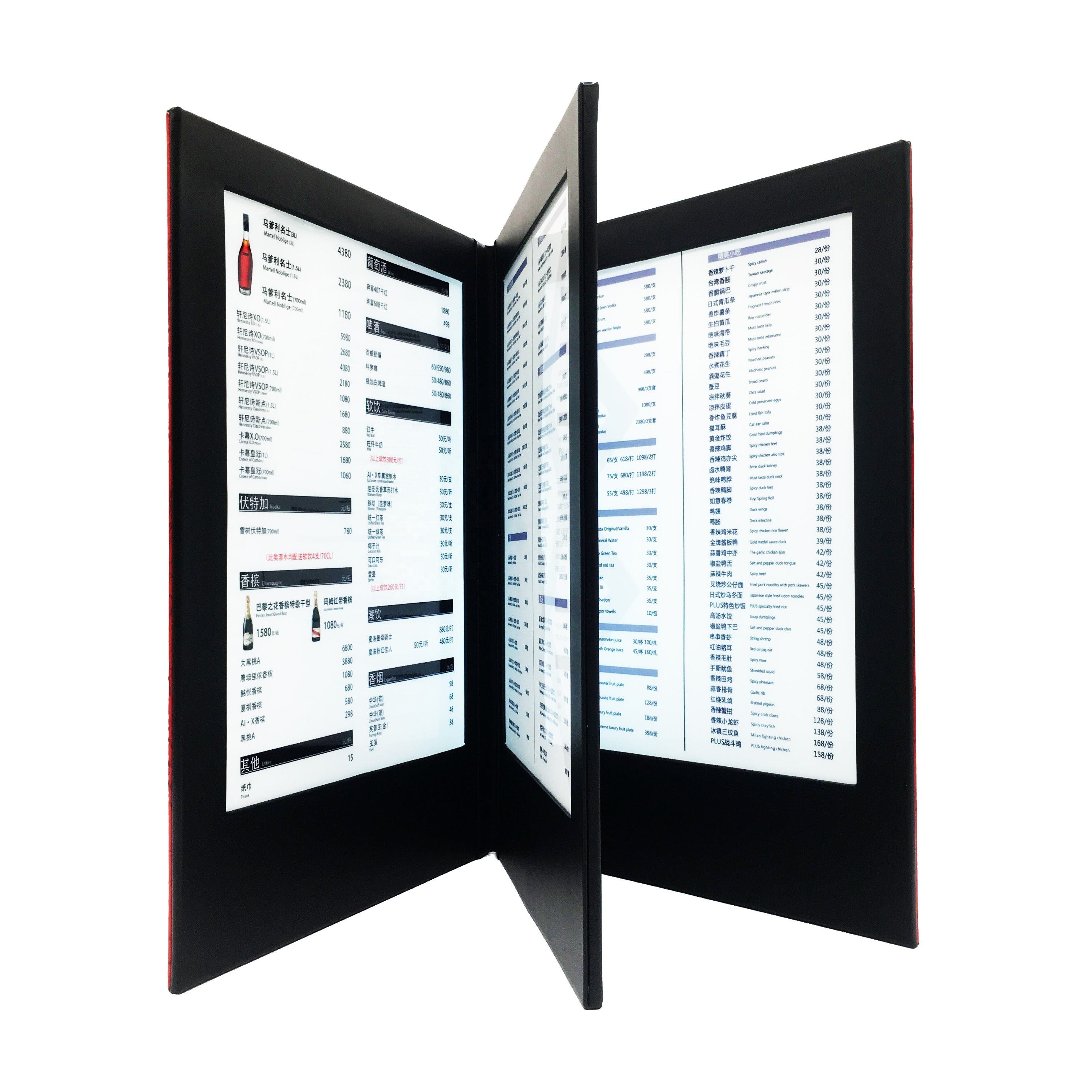Rechargeable Double Side A5 Led Light Menu Menu Led Display Book Table Lighting Menu For Bar ktv Night Club