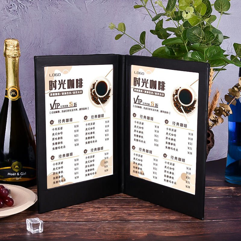 Rechargeable Double Side A5 Led Light Menu Menu Led Display Book Table Lighting Menu For Bar ktv Night Club