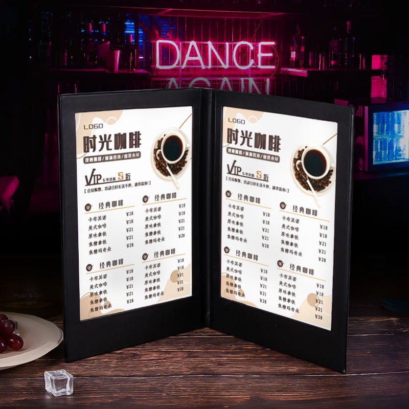 Rechargeable Double Side A5 Led Light Menu Menu Led Display Book Table Lighting Menu For Bar ktv Night Club