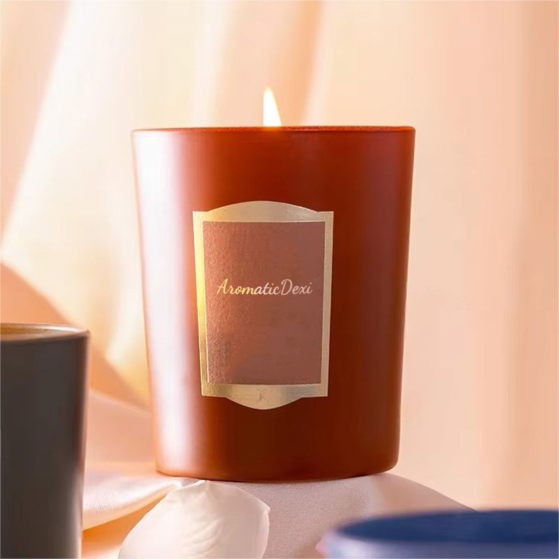 Custom Luxury Romantic Gift Box Pink Glass Jar Wedding Home Decorative Aromatherapy Soy Wax Scented Candle