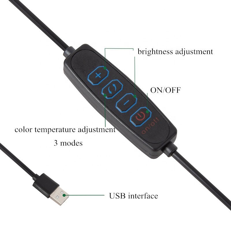 Innovation folding 3 color mode 10 brightness dimmable portable USB desk lamp bright led desk lamp light