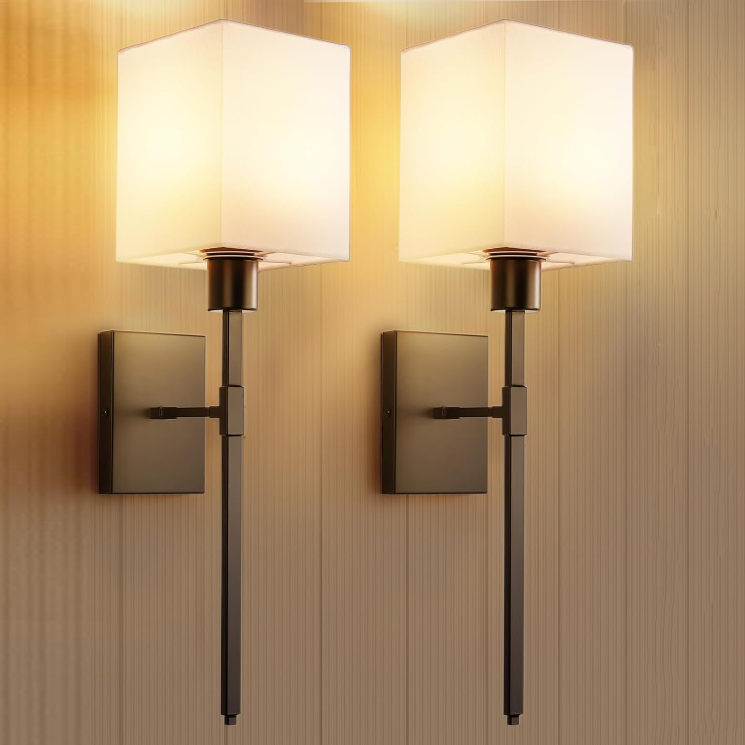 American Nordic modern home living room balcony bedroom cloth cover bed cloth RGB wall lamp with E27 rechargeable light bulbs