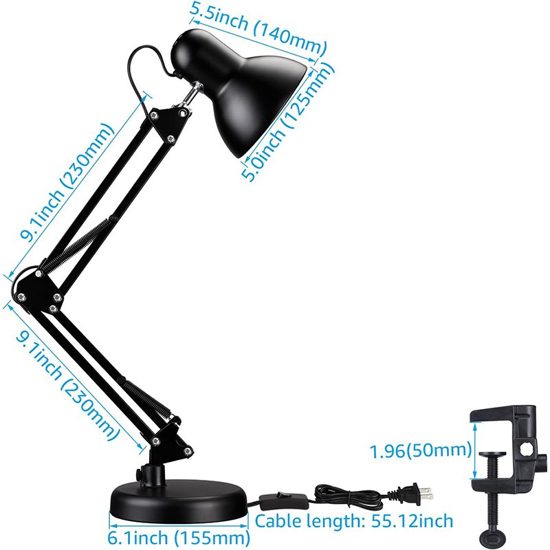 Factory Read Dormitory Work Bedroom Study Office Folding Swing Arm Metal Study Lamps Office LED Table lamp for Study Desk Lamp