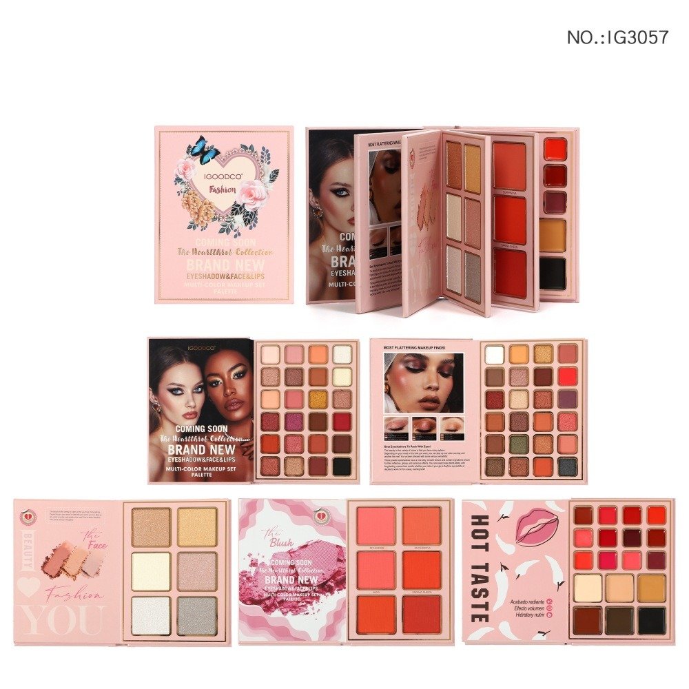IGOODCO Brand Butterfly Book-Style 78-color Eyeshadow Highlighter Blush Lip Gloss Concealer Multi-functional Makeup Palette