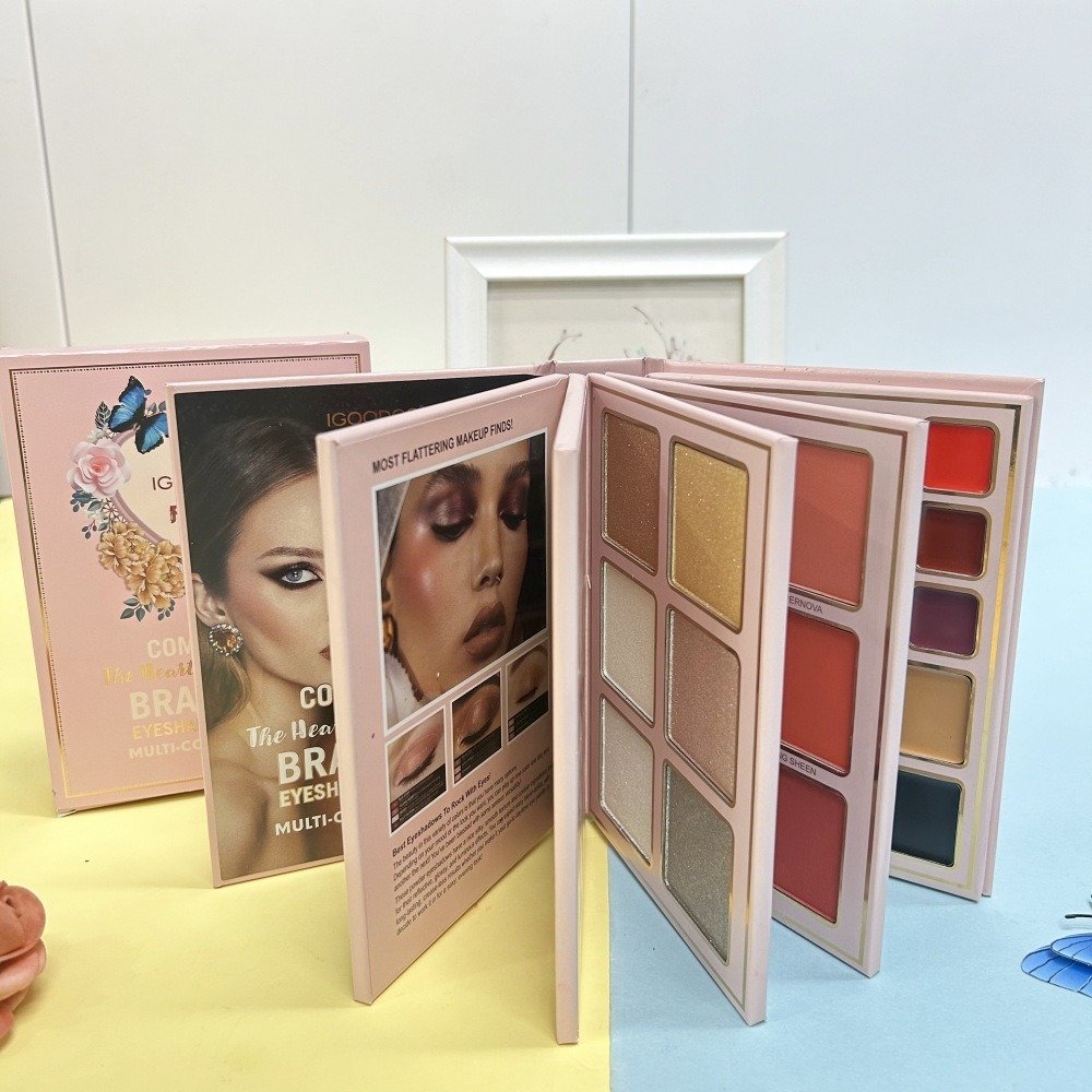 IGOODCO Brand Butterfly Book-Style 78-color Eyeshadow Highlighter Blush Lip Gloss Concealer Multi-functional Makeup Palette