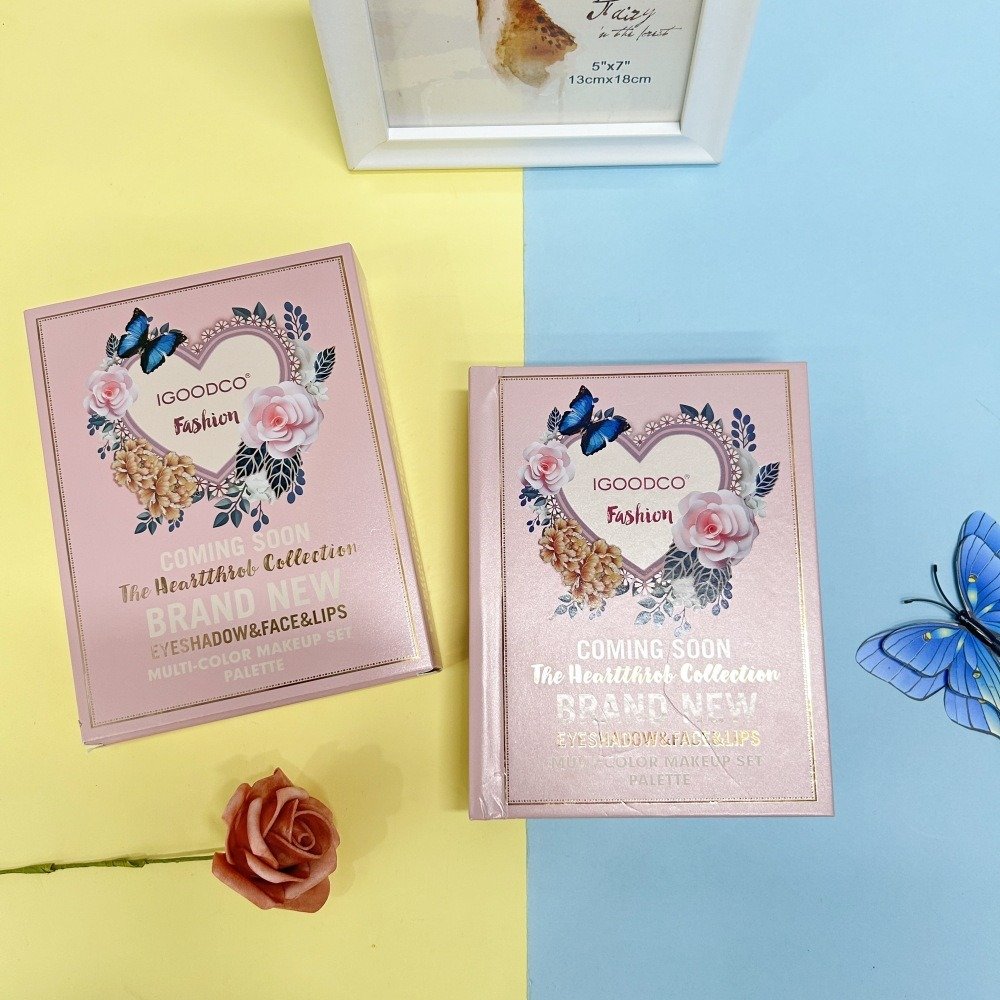 IGOODCO Brand Butterfly Book-Style 78-color Eyeshadow Highlighter Blush Lip Gloss Concealer Multi-functional Makeup Palette