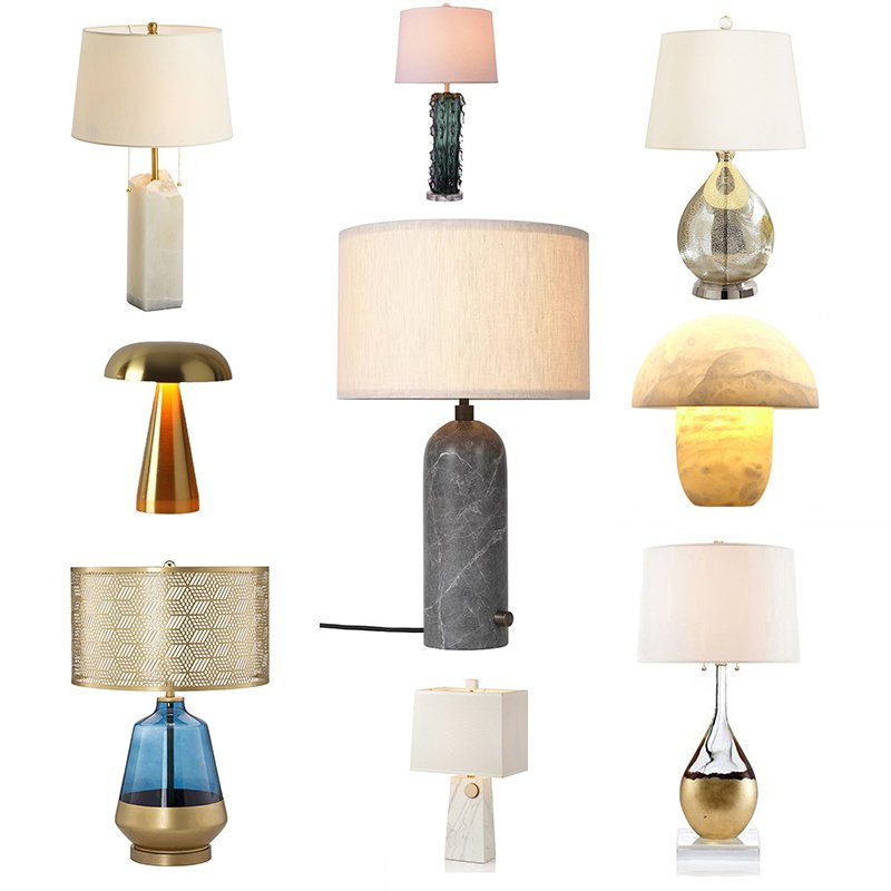 Factory Price Nordic Hotel Bed Side Desk Lamp Shade Led Modern Home Decor Marble Table Lamp Desk Lamps Colorful Led Lights