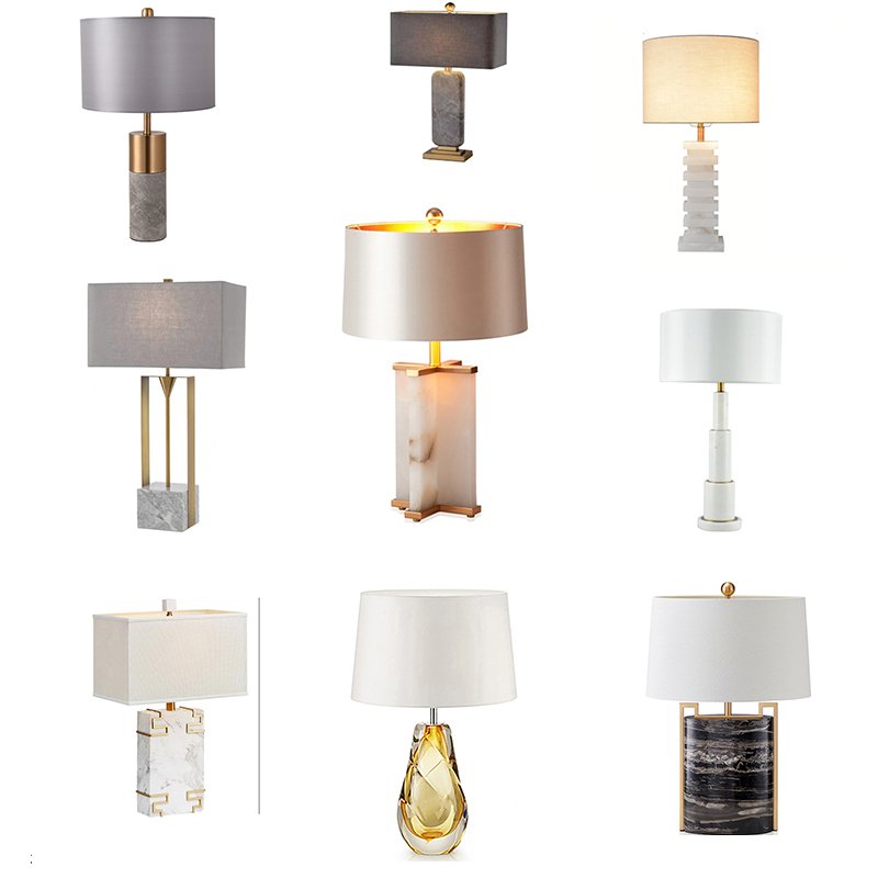 Factory Price Nordic Hotel Bed Side Desk Lamp Shade Led Modern Home Decor Marble Table Lamp Desk Lamps Colorful Led Lights