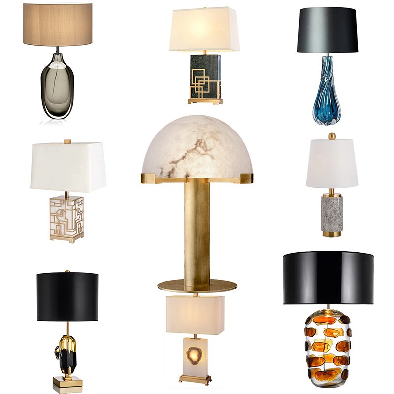 Factory Price Nordic Hotel Bed Side Desk Lamp Shade Led Modern Home Decor Marble Table Lamp Desk Lamps Colorful Led Lights