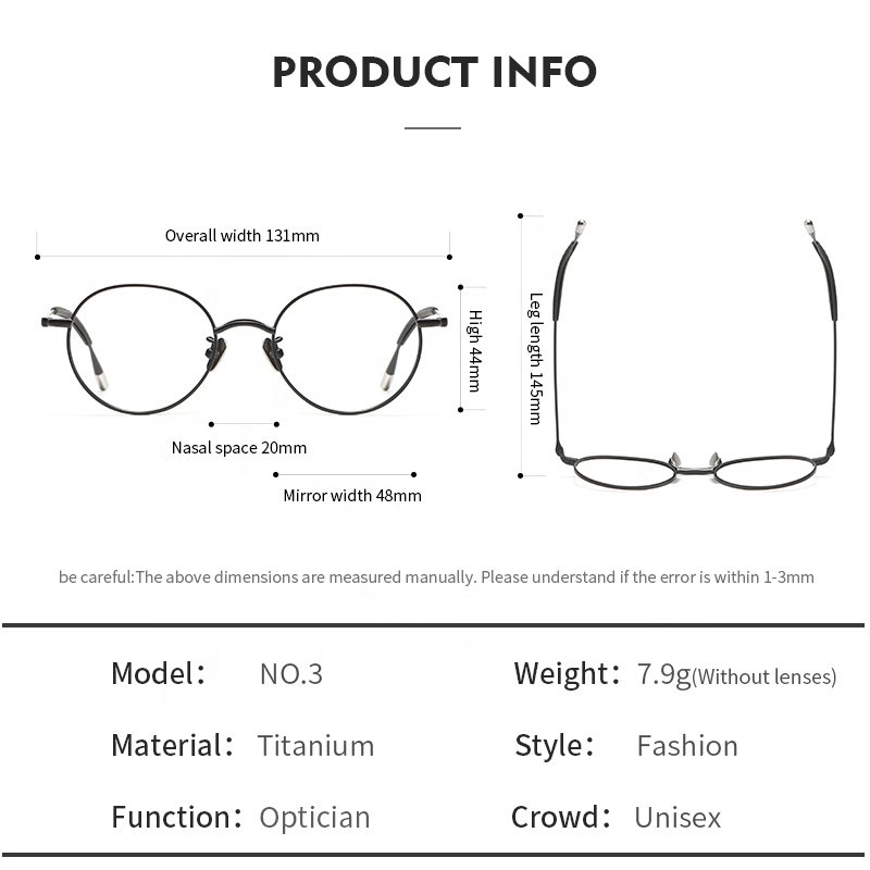 No3 Titanium Eyeglasses Frames Oval Reading Eyewear Frame Optic Monture Lunette Optical Fashion Glasses For Female