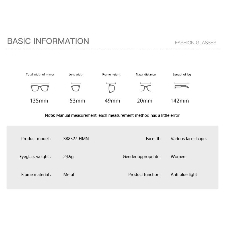 Newest Fashion Trendy Metal Optical Glasses Frame Women Designer Eyeglasses Frame Anti Blue Light Cat Eye Glasses