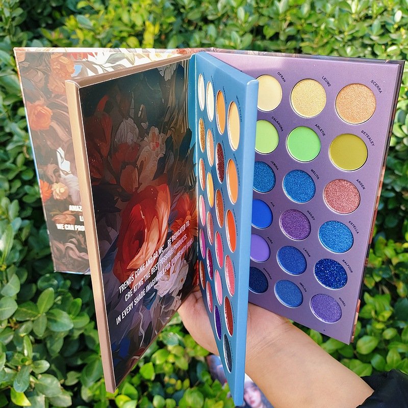 72 colors 3 layers high quality private label eyeshadow palette book small order customized