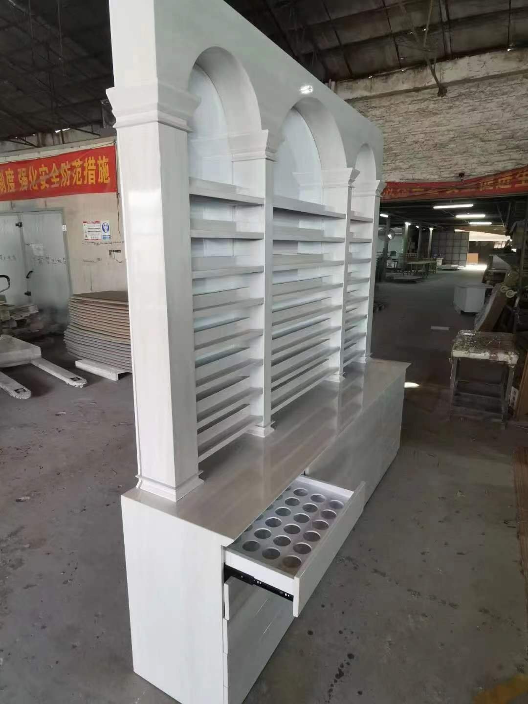 Salon counter top with led lights book color chart for retail store shop shelves cosmetic shelf display stand nail polish racks