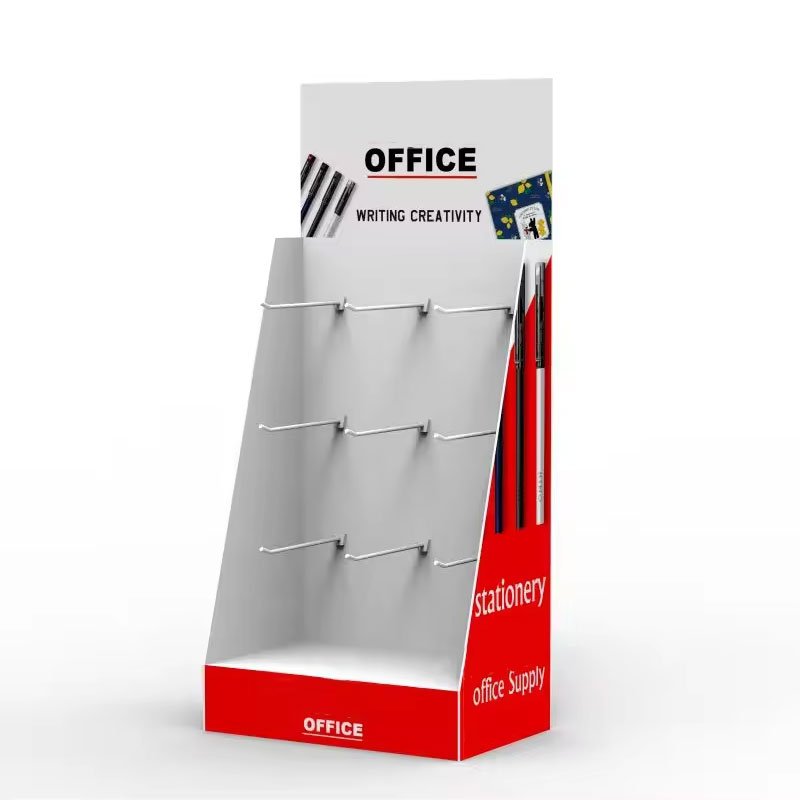 PVC Board Counter Display Box Counter Display Case with Hooks