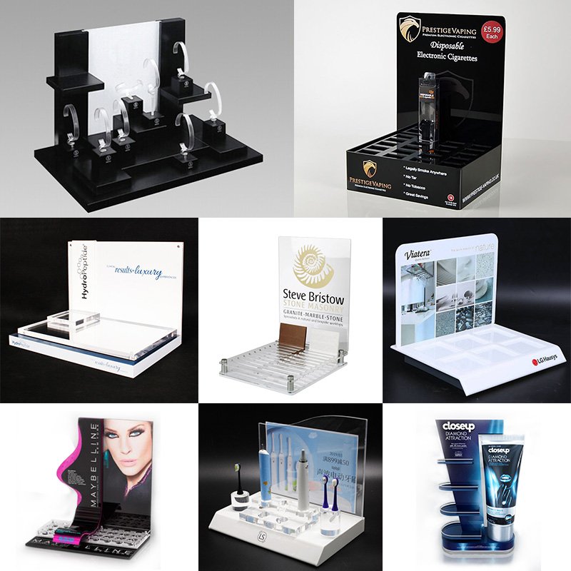 Cosmetics Display Rack with Modern Acrylic Stand for Counters