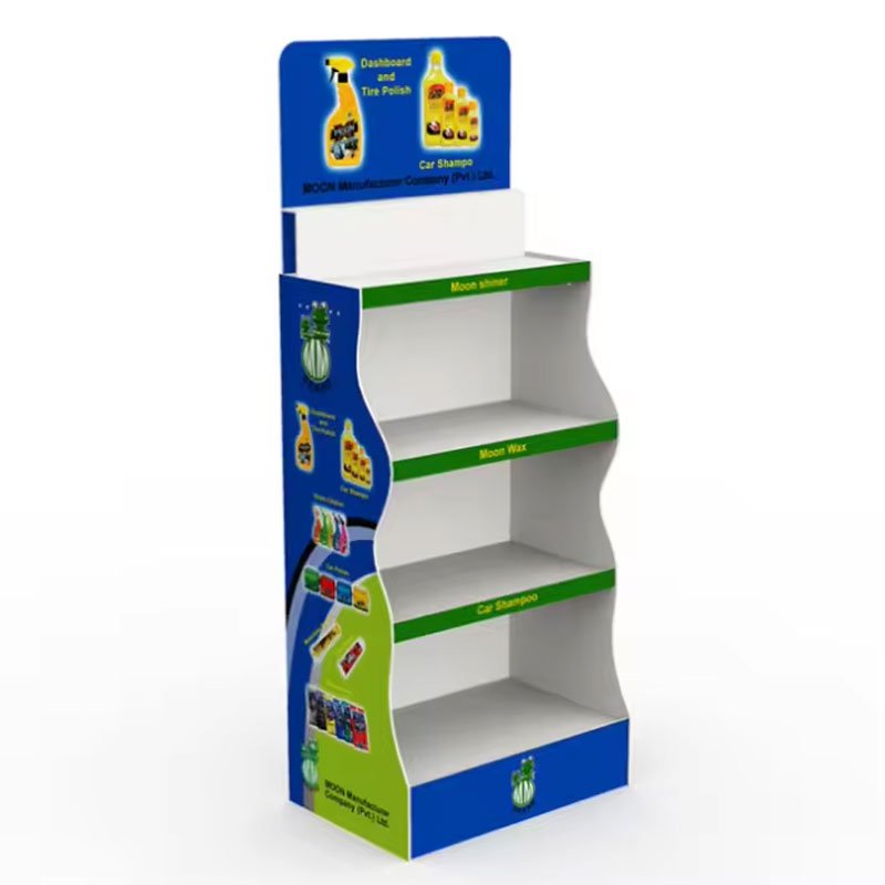 Customize PVC Plastic Cardboard Floor Liquor Bottle Medicine Food Display Shelf