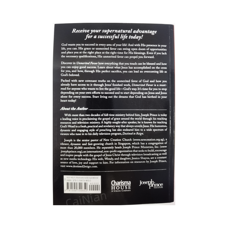 Best Seller Softback Book Novel Unmerited Favor Joseph Prince Books Novels Softcover