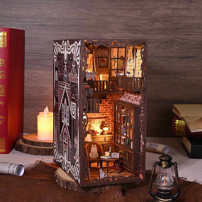 IIECREATE DIY Book Nook No.9 Secret castle 2 Miniature House Wooden Assemble Toys For Adult