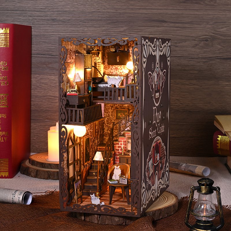 IIECREATE DIY Book Nook No.9 Secret castle 2 Miniature House Wooden Assemble Toys For Adult