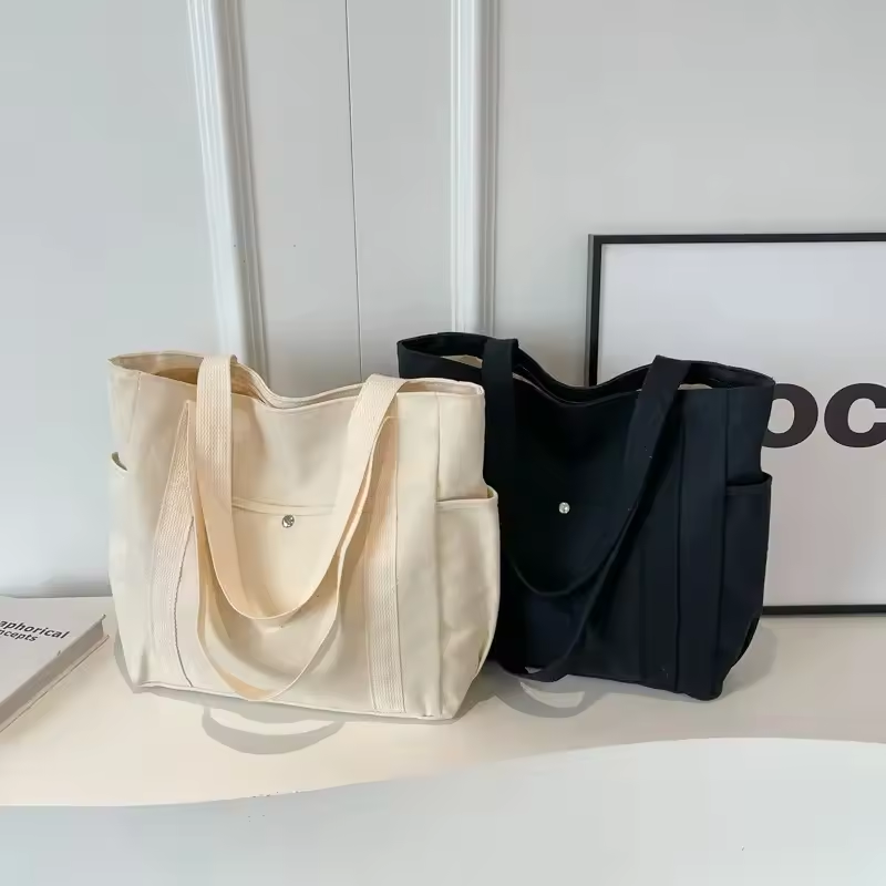 2024 Hot Sale Reusable Organic Canvas Tote Shopping Bag Cotton Tote Bags With Custom Printed Logo