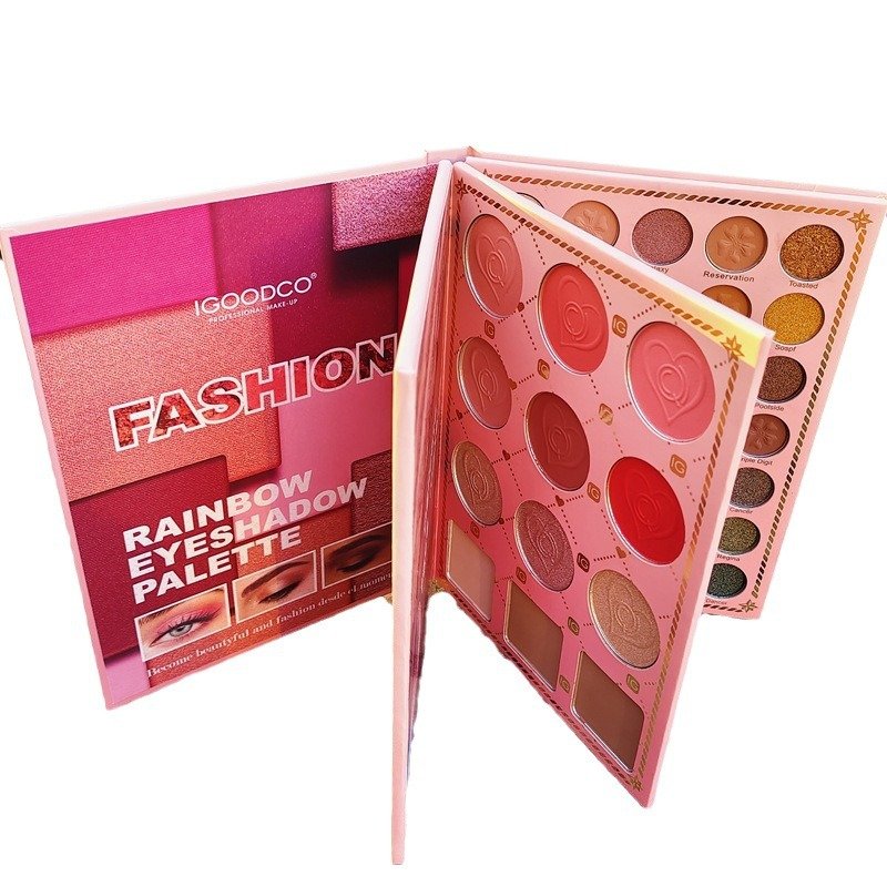 82 colors Book Highlight Powder Blusher Set Lasting Eye Shadow Book Plate Stage Makeup