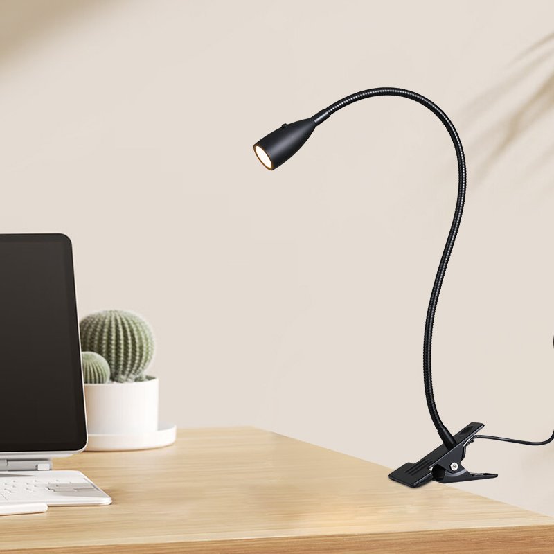 zhongshan lighting factory Wholesale Flexible gooseneck bedside headboard adjustable LED book reading light clip