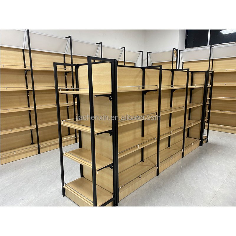 Light duty supermarket gondola shelving steel shelves display products shelf rack storage cosmetic led light display stand base