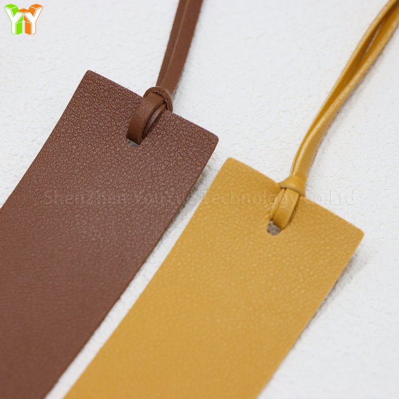 YY PU Leather Minimalist Tassel Bookmark 7 Colors Rectangle Leather Bookmarks With Tassel Creative Book Lover Bookmarks Gifts
