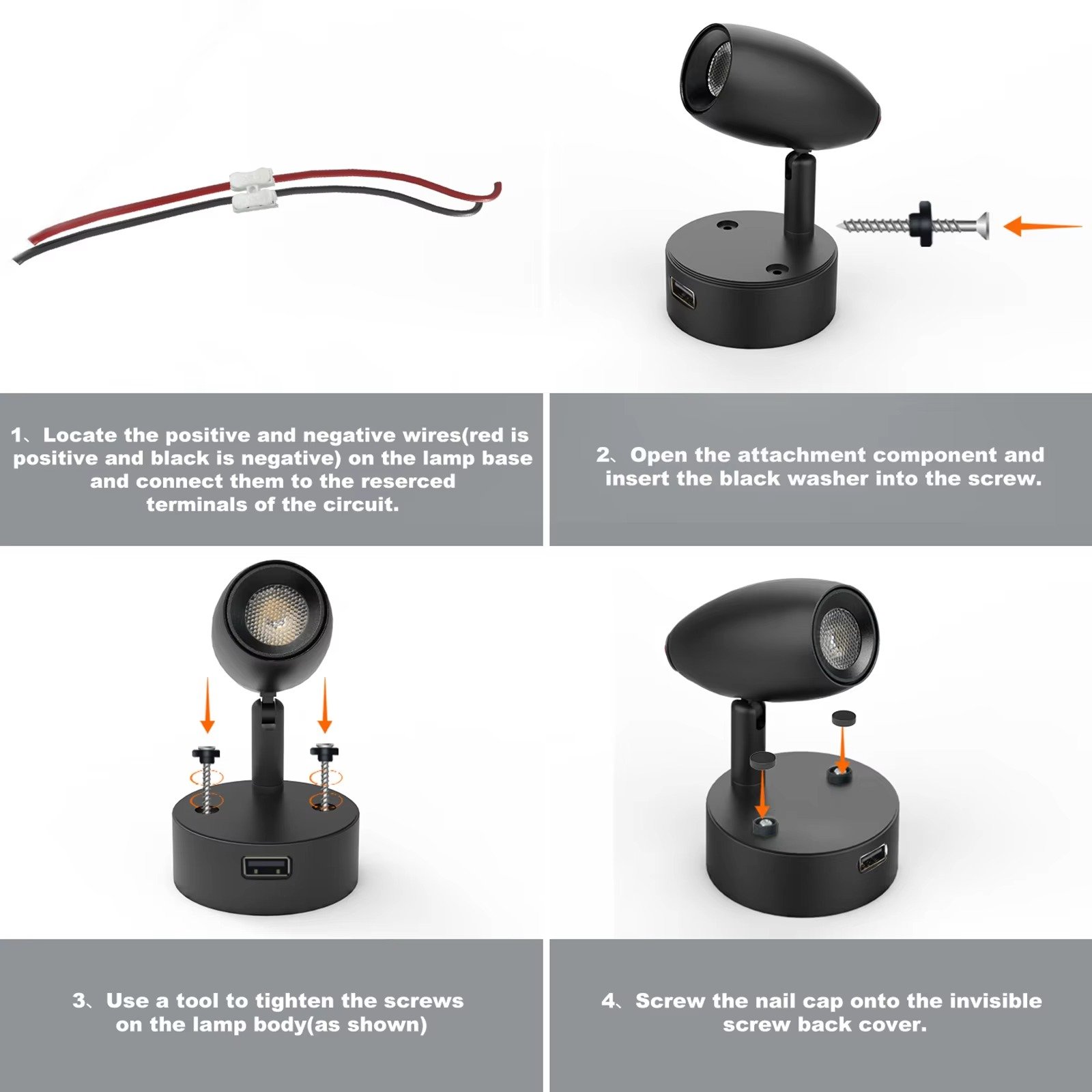 12-24V Caravan Camper Van RV Motorhome Trailer Lighting Dimmable Bedside Reading Lamp LED Car Light for Boat RV Trailer Home