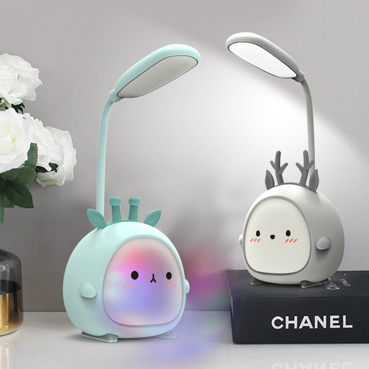 Cartoon small animal LED dormitory children's desk three-step adjustment eye protection USB charging desk lamp